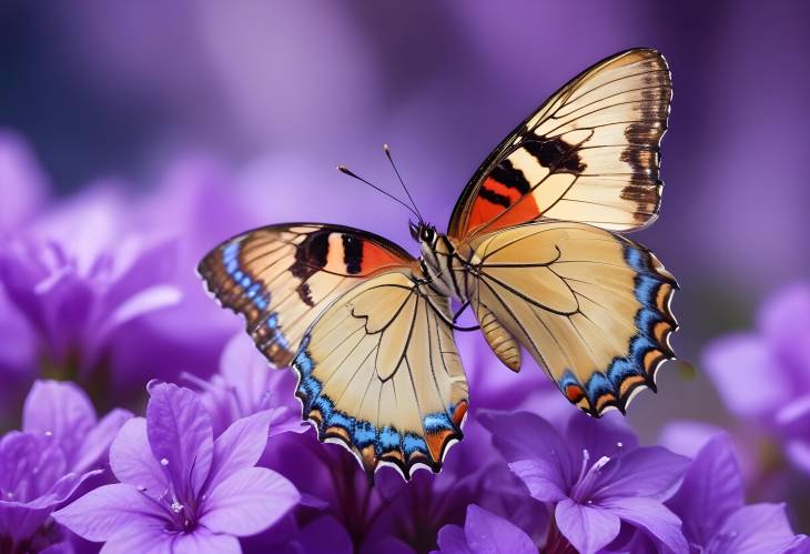  Stunning Butterflies on Violet Hydrangea Flowers, a Fantastic Display of Floral Elegance