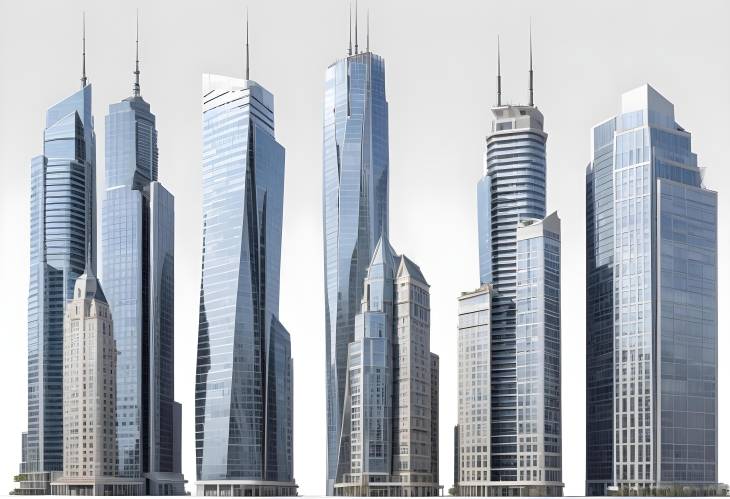 3D Architectural Showcase Skyscrapers with Modern Designs