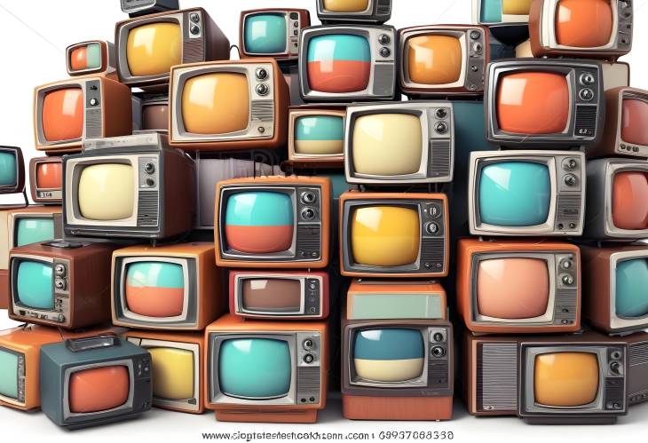 3D Retro TV Collection Media and Communication Through the Ages