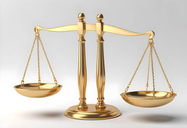 3D Visualization of Golden Balance Scales The Heart of Justice