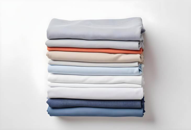 A Fresh Look Neatly Folded Clothes on a Clean White Background