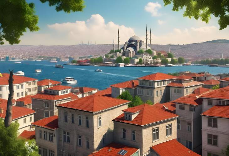 A Glimpse of Istanbul Summer Cityscape Bright and Bustling