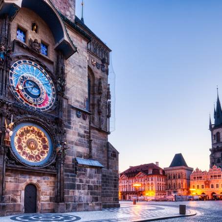 A Glorious Sunrise at Prague Clock Tower