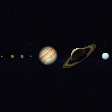 A Solar System with Two Luminary Bodies and Various Planets, NASA Image