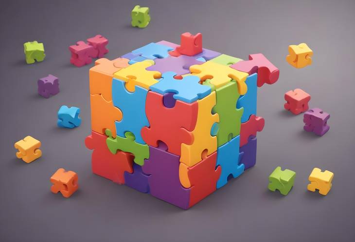 ABC Blocks and Puzzle Game Design Symbolizing Teamwork and Kid Intelligence