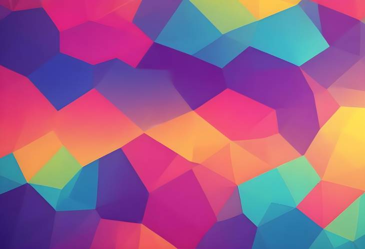 Abstract Polygonal Design Bright Gradient Colors Creating a Dynamic Background