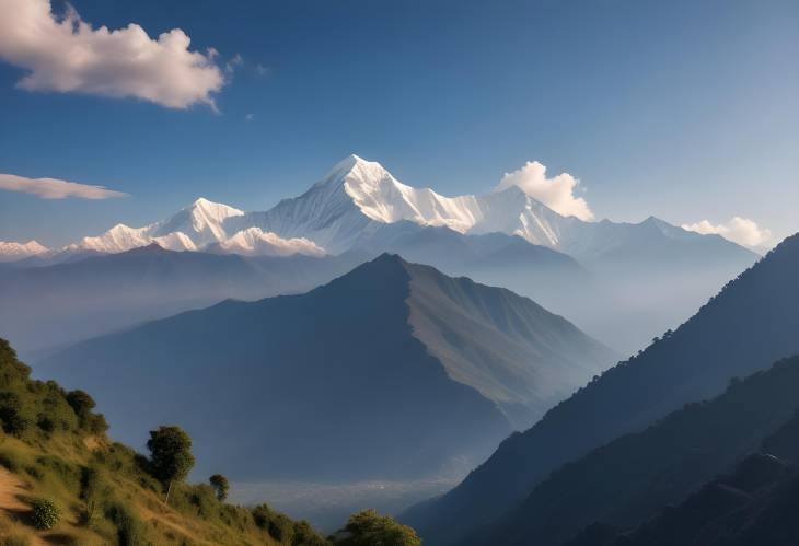 Adventure Trek View of Mount Annapurna South Range in Pokhara, Nepal