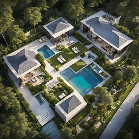 Aerial Opulence Luxury Home and Garden