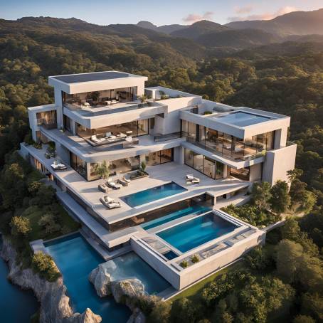 Aerial Opulence Modern Homes from Above