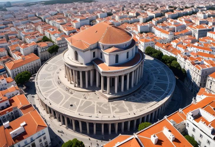 Aerial Perspective of Lisbons National Pantheon Architectural Wonder and Cityscape