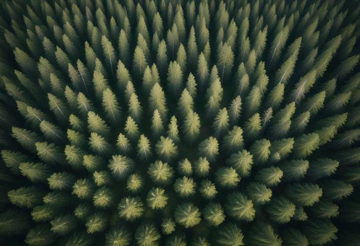 Aerial Top View of Lush Green Trees in Forest in Rural Finland  Drone Photography