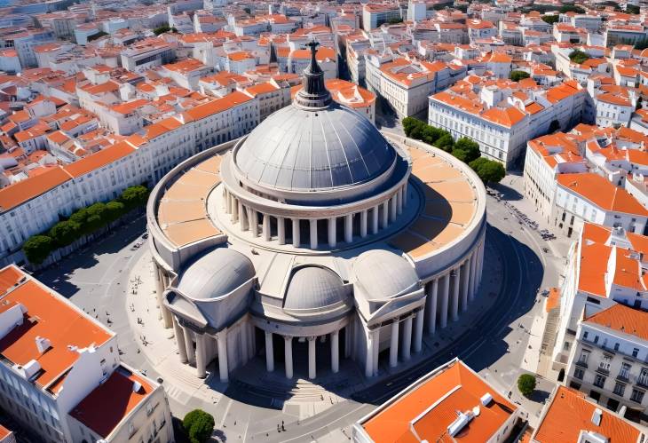 Aerial View of Lisbons National Pantheon Iconic Architecture and Cityscape