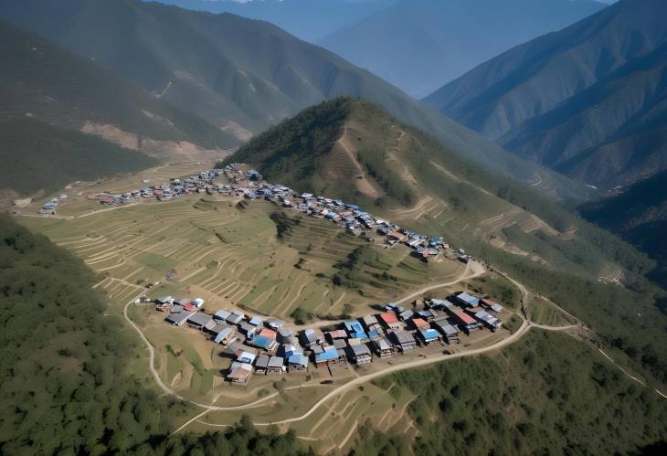 Aerial View of Phidim Hill Station Panchthar, Nepals Scenic Wonder