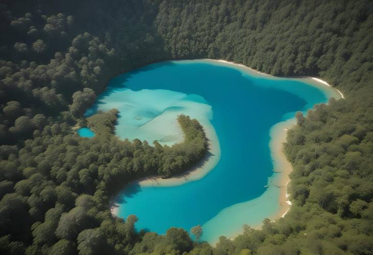 Aerial View of Turquoise Lake in Lagunas de Montebello National Park, Chiapas