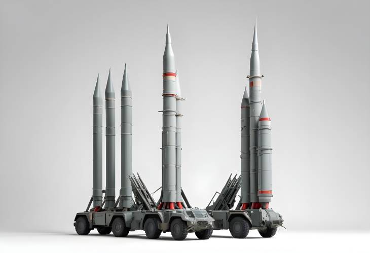 Air Defense Missile Launcher with Four Ready to Launch Rockets