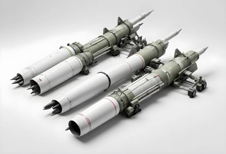 Air Defense Missile System with Four Rockets Ready for Launch