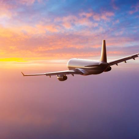 Aircraft in Blue Sunset Sky