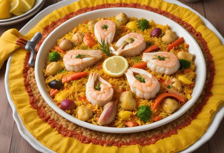 Alicante Style Seafood Paella with Monkfish and Saffron Rice