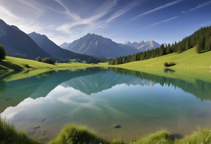 Allgu Alps Panorama Schrecksee Mountain Lake and Scenic Landscape