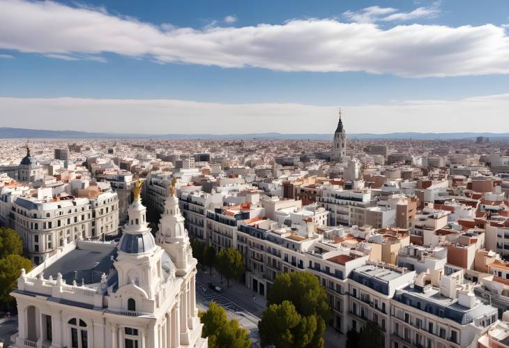 Almudena Cathedral Aerial View of Madrids Iconic Cityscape and Landmarks