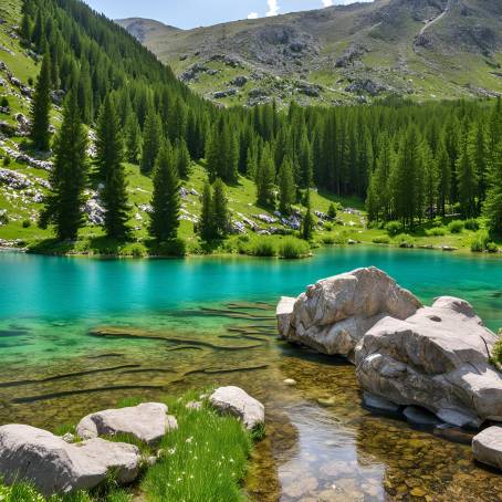 Amazing Turquoise Lake at Uzundere Seven Lakes, Erzurum  Trkiye June 2021 Destination