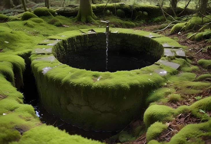 Ancient Deep Well Covered in Moss A Glimpse into the Past