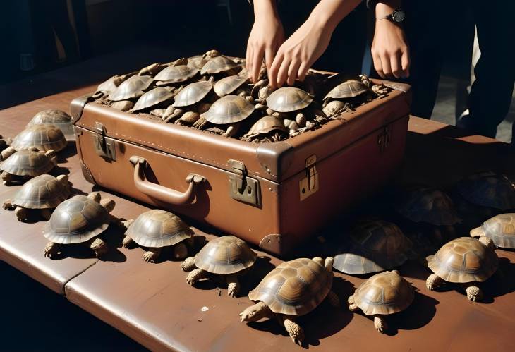 Animal Smuggling Evidence Suitcase Full of Tortoise Shells