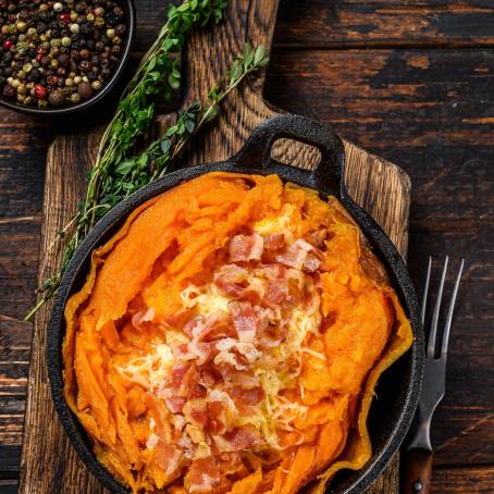 Appetizing Loaded Potato Skins with Cheese on Platter