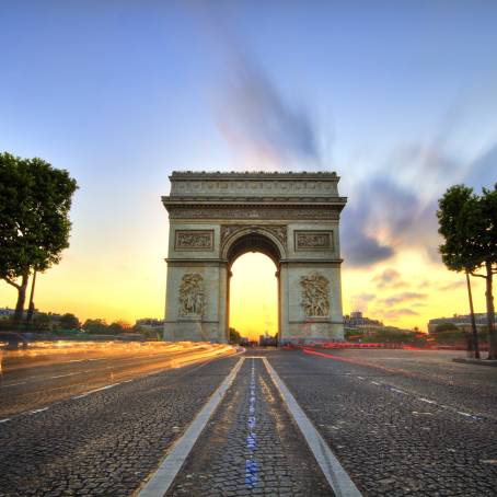 Arc de Triomphe Sunset Reflections