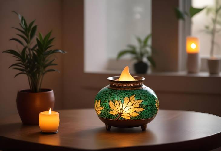 Aroma Lamp on Table A Perfect Blend of Light and Scent