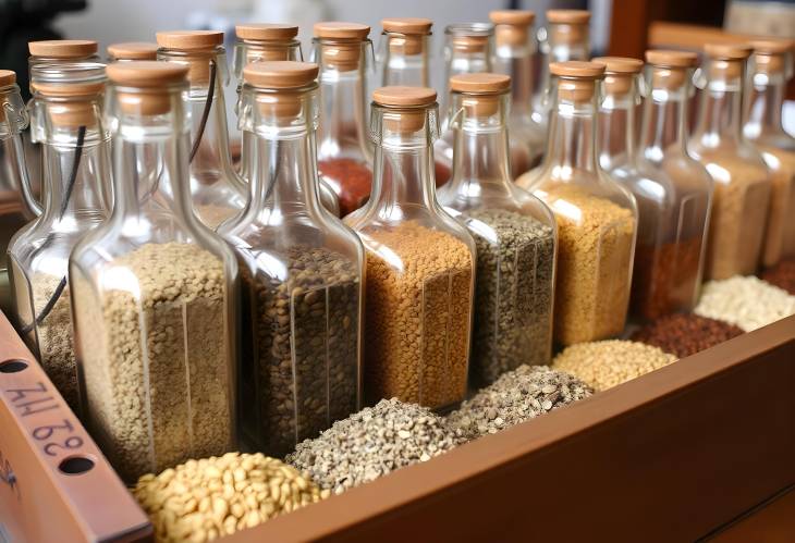 Artisan Spices Assorted Dry Spices in Vintage Bottles