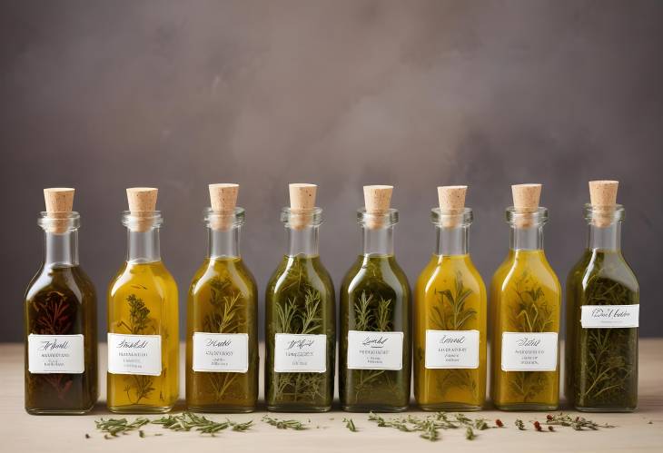 Artisanal Herb Infused Oils in Beautiful Glass Bottles  Culinary Collection