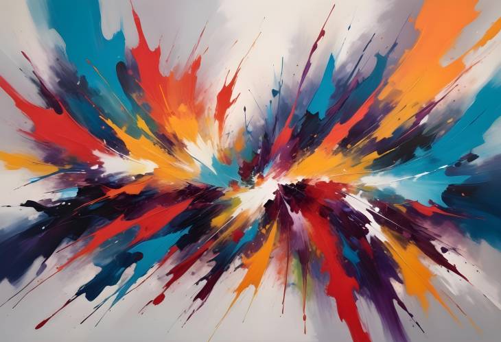 Artistic Movement Abstract Painting with Bold Colors and Brushstrokes