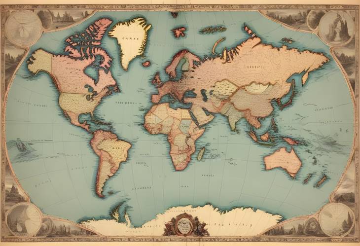 Artistic Vintage World Map with Borders