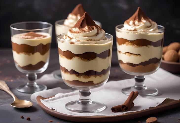 Authentic Tiramisu Dessert with Coffee Soaked Ladyfingers and Mascarpone Cream