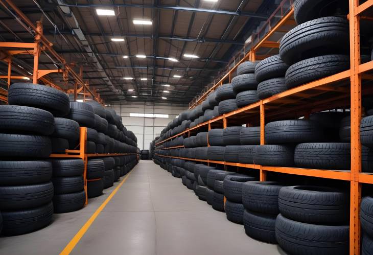 Automotive Plants Tire Warehouse Supporting Truck Production and Service Operations