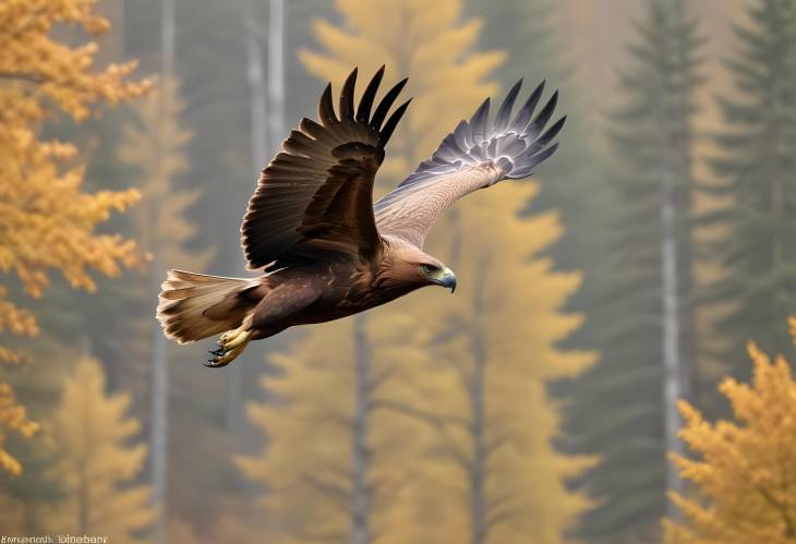 Autumn Flight of the Golden Eagle umavas Majestic Bird in Czech Republic