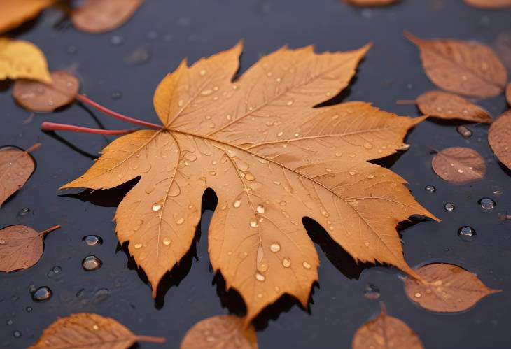 Autumn Leaf with Water Droplets A CloseUp in New Hampshires Fall Foliage