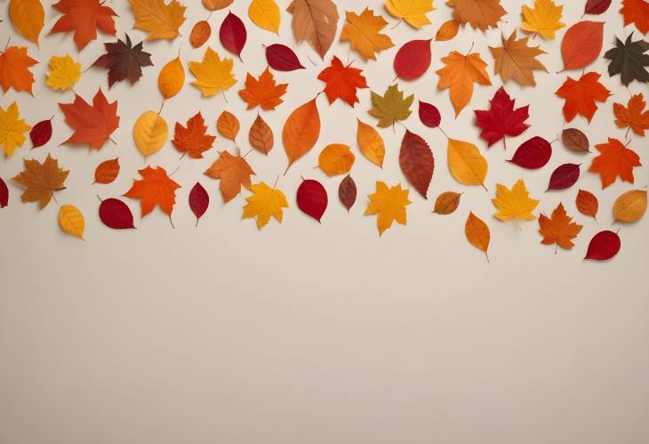 Autumn Leaves Falling on Beige Grey Background  Vibrant Fall Colors and Textures