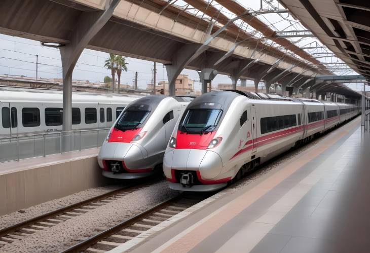 AVE High Speed Train on Valencia High Speed Railway, RENFE SNCF Talgo 250 Dual, April 12, 2023, Spai