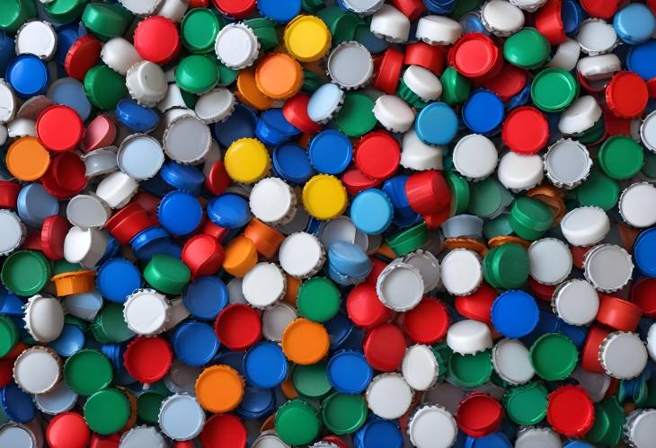 Background of Plastic Bottle Caps, Recycling and Processing, Eco Friendly Cap Collection, Remove Lid