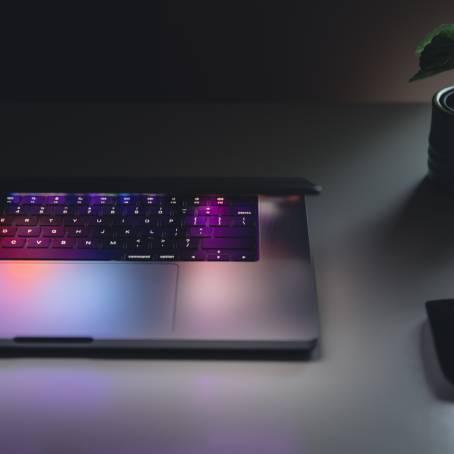 Backlit Keyboard with Neon Colors CloseUp