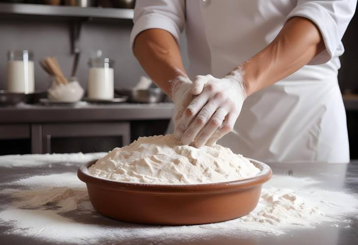 Bakers Hands Clapping with Flour in Kitchen