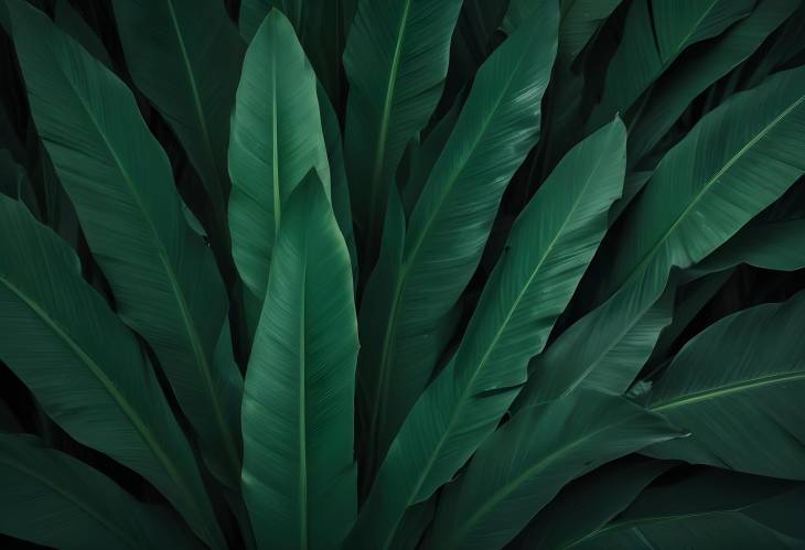 Banana Palm Leaf Texture in Dark Green for Nature Design