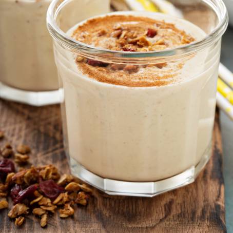 Banana Smoothie in Mason Jars for Healthy Breakfast