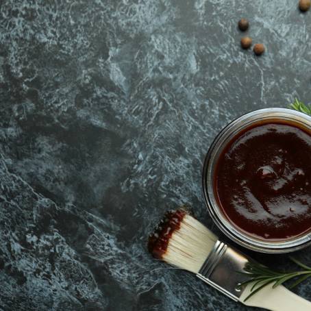 Barbeque Sauce with Basting Brush in a Jar