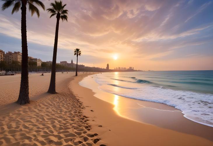 Barcelona Beach Serenity Calm Waters and Beautiful Sandy Shores