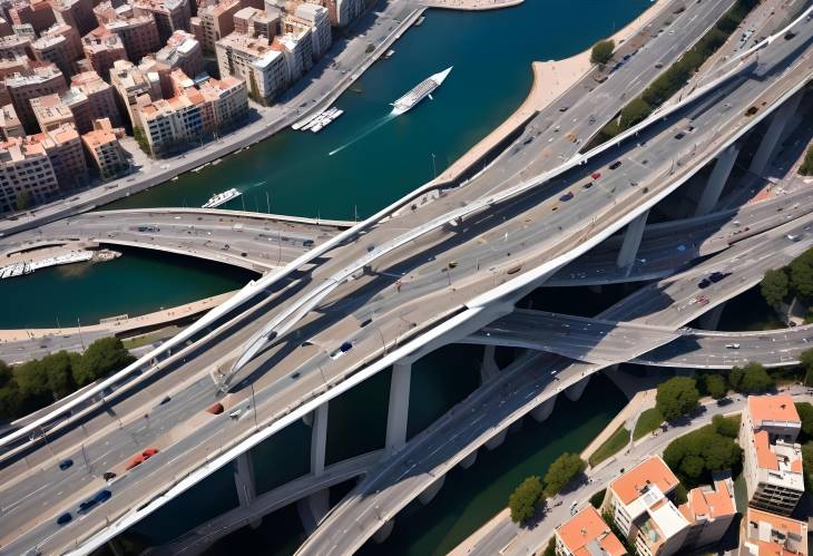 Barcelona Modern Bridge from Above Spains Architectural Masterpiece