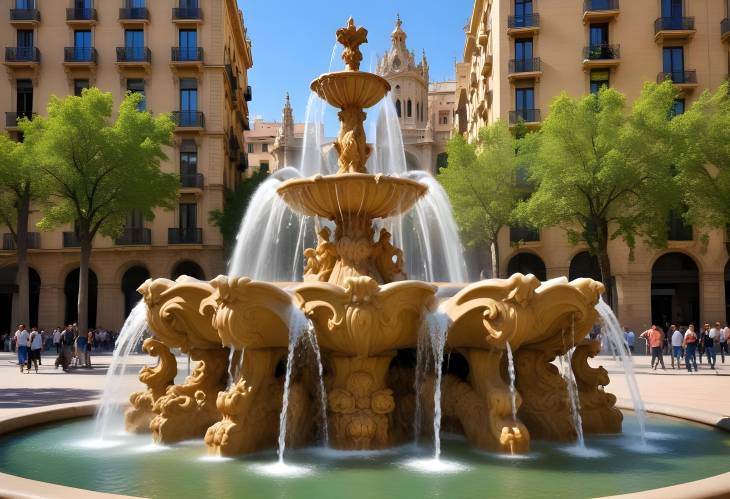 Barcelonas Cascading Fountain A Harmonious Blend of Nature and Architecture