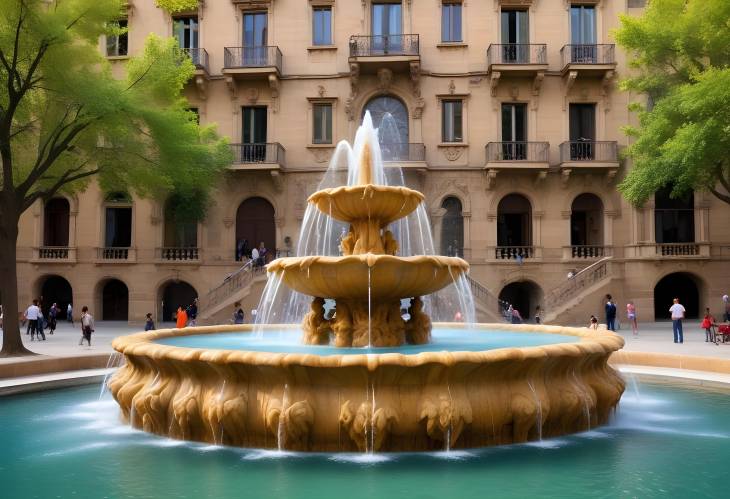 Barcelonas Cascading Fountain A Spectacle of Water, Architecture, and Light